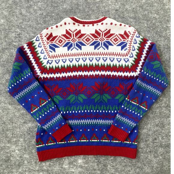 Christmas Sweater Black Santa Funny Unisex XL Blizzard Bay Xmas Colorful Knit - Picture 6 of 7